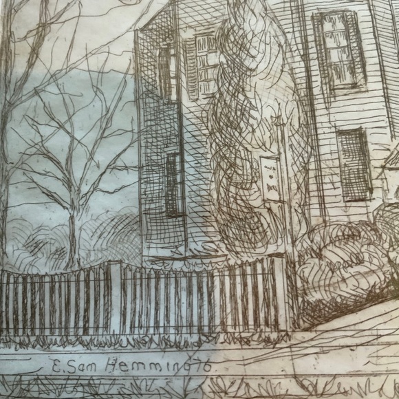 SOLD Original Vintage Ink Signed Linework Sketch - Picture 5 of 8